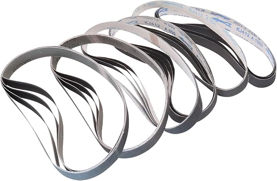 24 Pack 1 x 30 Inch Sanding Belts 120 240 400 600 800 1000 Grit Silicon Carbide | Assorted grits for knife sharpening and metal working. Fits 1x30 belt sander