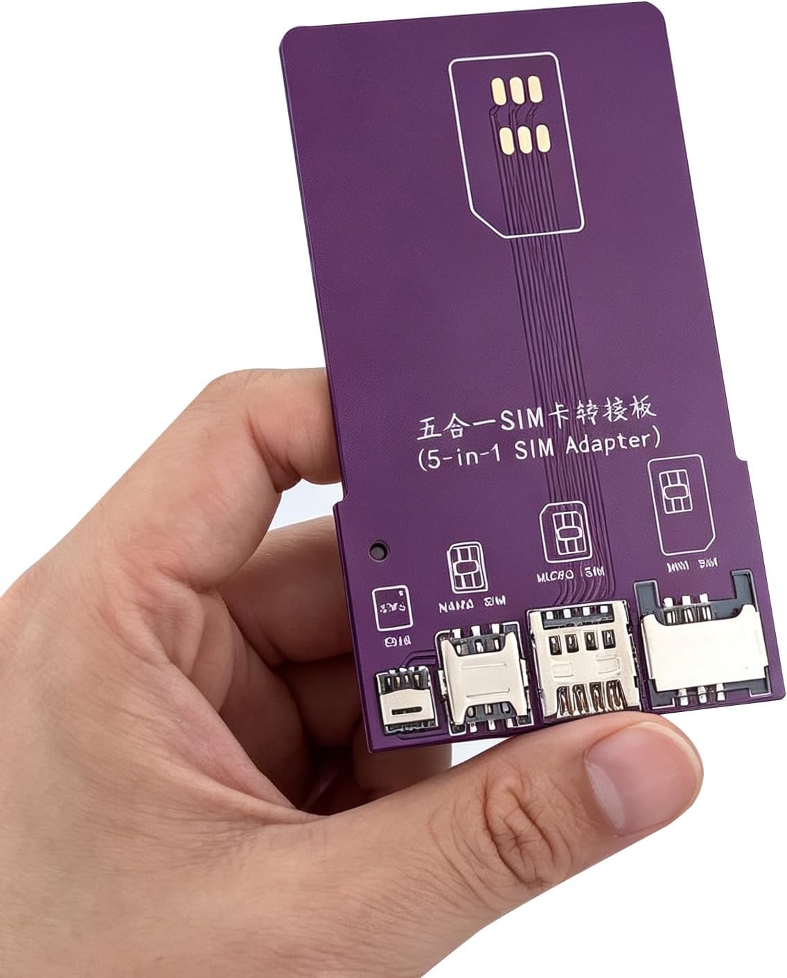 5-in-1 Smart Card SIM Card Adapter, for IC Cards and SIM Cards | Mobile Phone SIM Card Adapter, Card Slot Tester, Supports Mini SIM/Micro-SIM/Nano SIM/eSIM