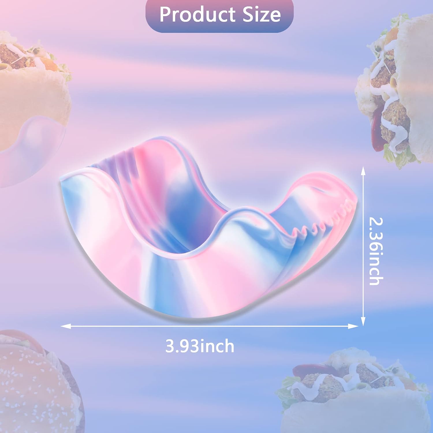 Qoyapow 3Pcs Retractable Burger Fixed Box Adjustable Hamburger Holders Reusable Washable Retractable Hamburger Clip Silicone Rack Holder Burger Box for Burger Lovers Adults and Children (Multicolor)