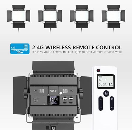 Miniatura 16 de NEEWER Luz de video LED RGB 660 PRO II mejorada con control de aplicación y kit de soporte de trípode, 2 paquetes de 50 W/1% de atenuación