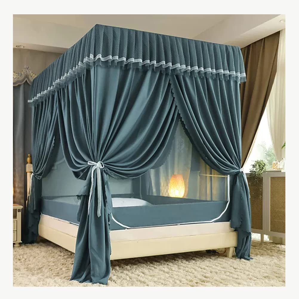 2-in-1 Baldachin Moskitonetz mit Metallstütze Schlafzimmer Dekoration Einzel Doppelbett Bett Vorhang geeignet