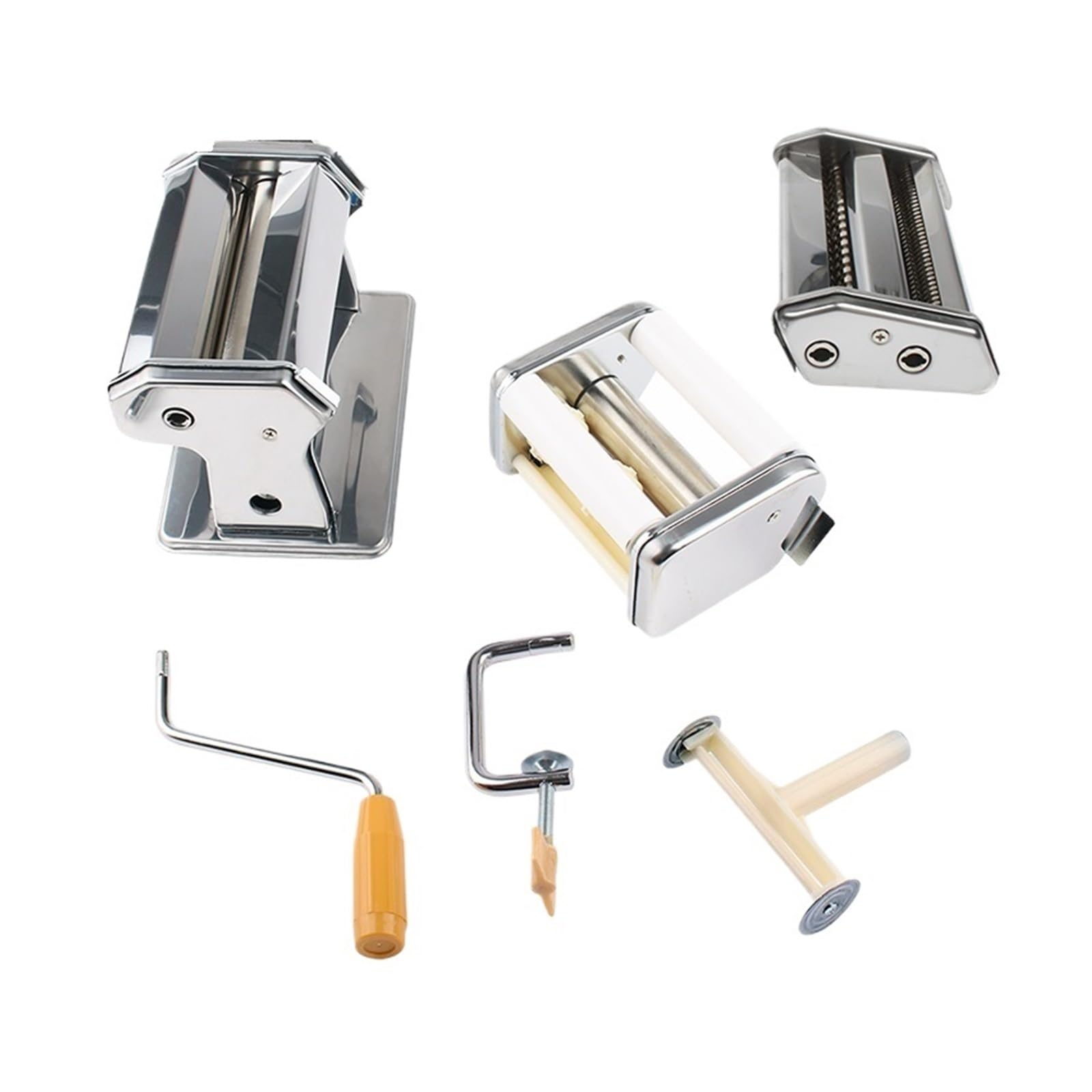 Máquina Manual For Hacer Pasta con Manivela, 2 Cuchillas, De Acero Inoxidable, For Hacer Dumplings Y Fideos, Prensado, Cortador De Espaguetis Y Colgador De Masa. FáCil De Limpiar