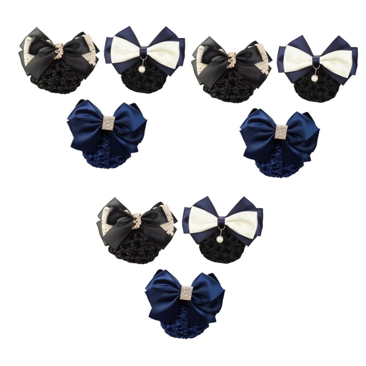 FRCOLOR 3 Set Di Fermagli Per Elastici Per Chignon Pronti Per L'ufficio Alla Moda Con Rete Per Forcine Per Appuntamenti in Pizzo 3 Pezzi*3