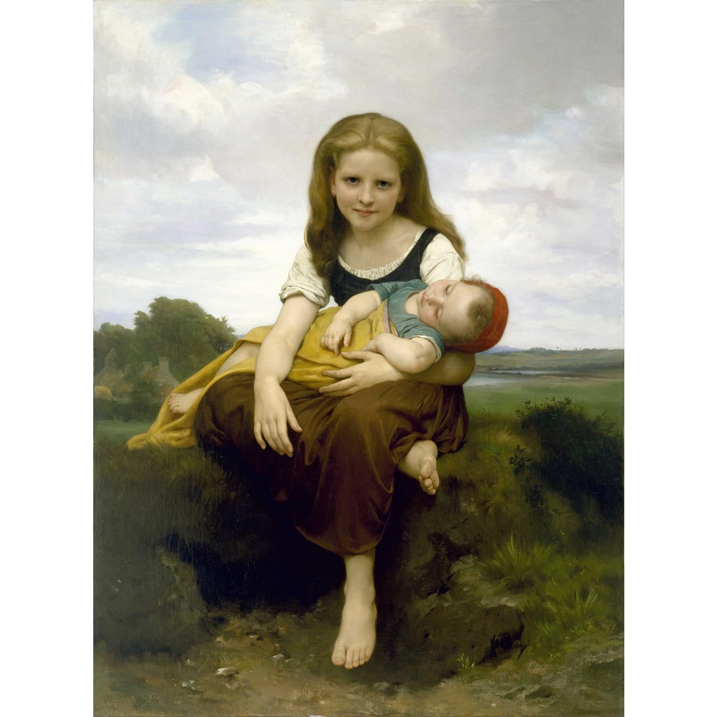 Impression giclée La sœur aînée Bouguereau toile 101x127 cm