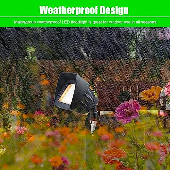 LED Flood Light Outdoor Low Voltage12V, Replaceable 3W MR11 LED Bulb Warm White 2700K-3000K, Weatherproof for Garden Yard Landscape Lighting for Walls, Trees, Plants, Signs, Security Light