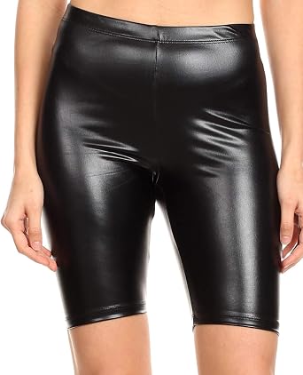 Sakkas Womens Shinny Metallic Bike Shorts Stretchy Unisex - Made in USA