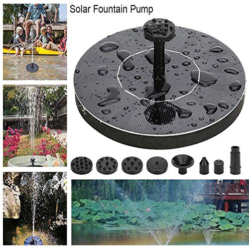 Solar Fountain Pump, Outdoor Free Standing Bird Bath Fountain Pump 1.5W Miniature Solar Water Pump Garden Water Features Solar Powered Solar Pond Pump