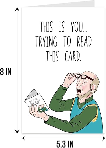 Miniatura 2 de Qiliji Divertida tarjeta de cumpleaños para papá, abuelo, marido, tarjeta humorística del día del padre para él, tarjeta de Navidad de mala vista,