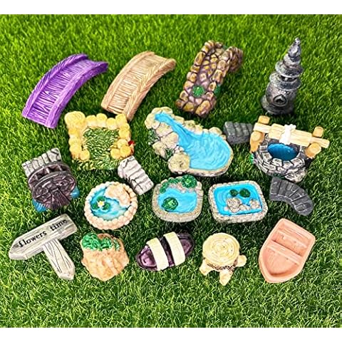 JKanruh 20 Pcs Mini Fairy Garden Accessories Kit Cover