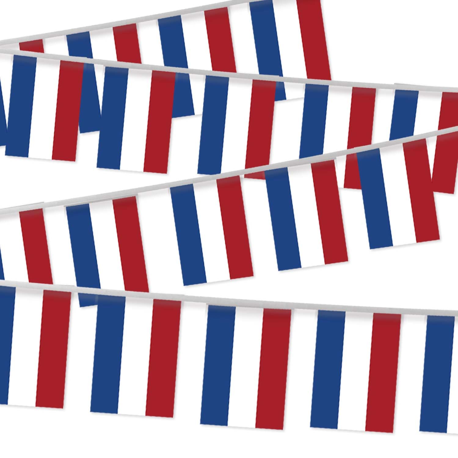 32FT Netherlands Pennant Small Flag Bunting,30 PCS Mini String Banner Stripes Dutch Decor Rectangle for Holiday Restaurant Home Party School โ image 1