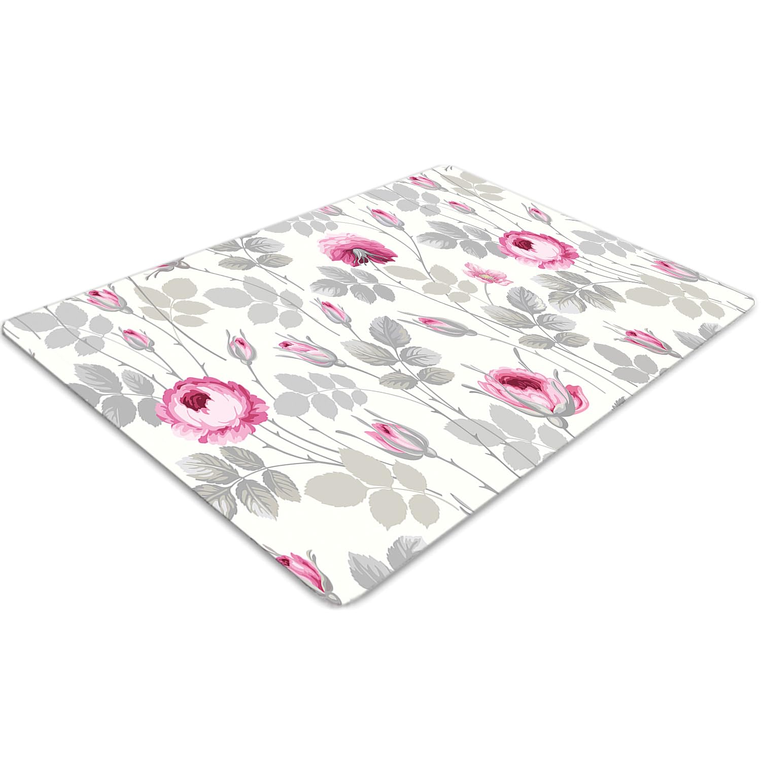 Tapis de chaise protège-sol résistant aux dommages en PVC roses pastel pour maison