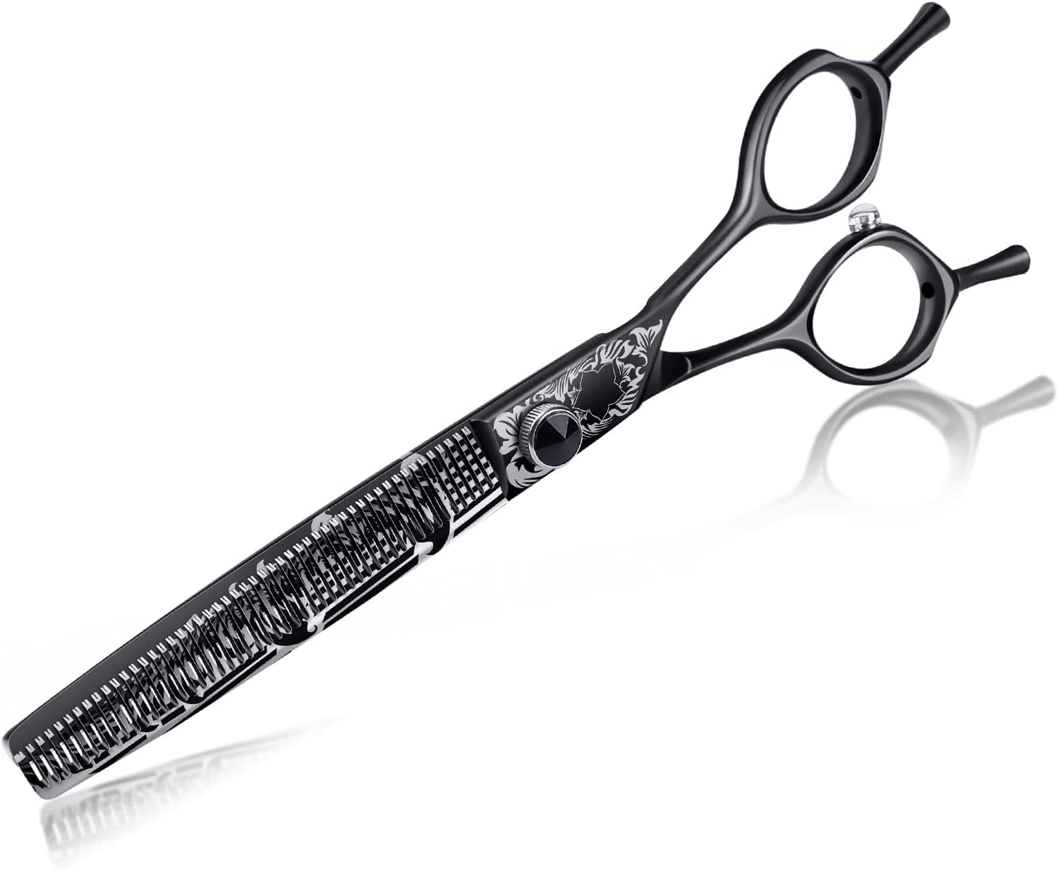 JASON 7" Thinning Dog Grooming Scissors, Ergonomic Pets Grooming Thinner Blender Shears Cat Trimming Texturizing with Offset Handle, Stainless Steel, Light Weight, Sharp, Safe, Comfortable Gift