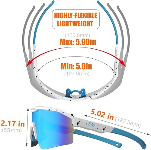 Miniatura 3 de EAZYRUN Activa tu vida! Pequeños lentes de sol polarizados de béisbol para jóvenes, correr, ciclismo, deportes al aire libre.