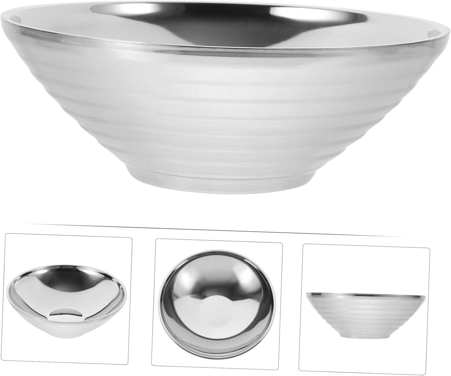 Ramen Bowl Elegant Double Design for Salad Noodles and Snacks Reusable Serving Bowl for Home Kitchen Parties and Restaurants
