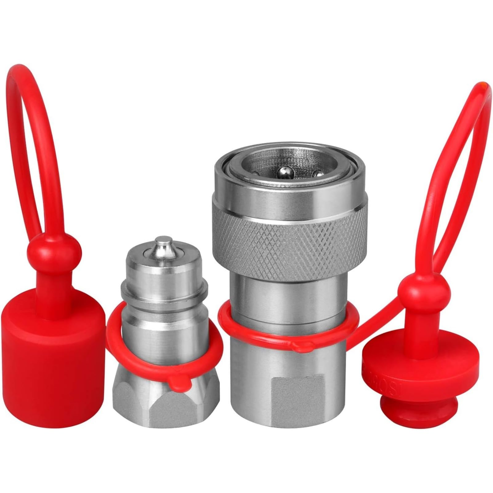 Raccords hydrauliques 1/2" Ag avec capuchons anti-poussière, style Pioneer ISO 5675 raccords hydrauliques Poppet pour tracteurs