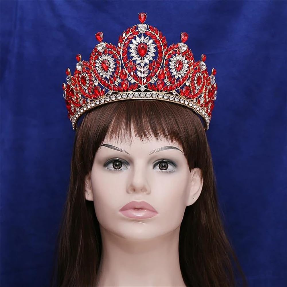 LNNSHX Hochzeit Krone Strass Große Tiara Party Show Haarschmuck Für Festzug Hohe Diadem Braut Kronen