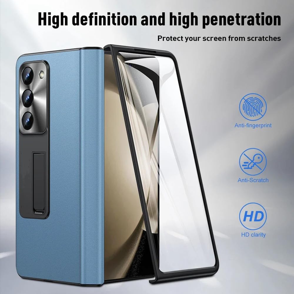 para Samsung Galaxy Z Fold 5 Funda de Cuero con bisagra de Cuerpo Completo Protección Funda para teléfono Protector de Pantalla para Z Fold 4 Funda, Verde, para Samsung Galaxy Z Fold 5