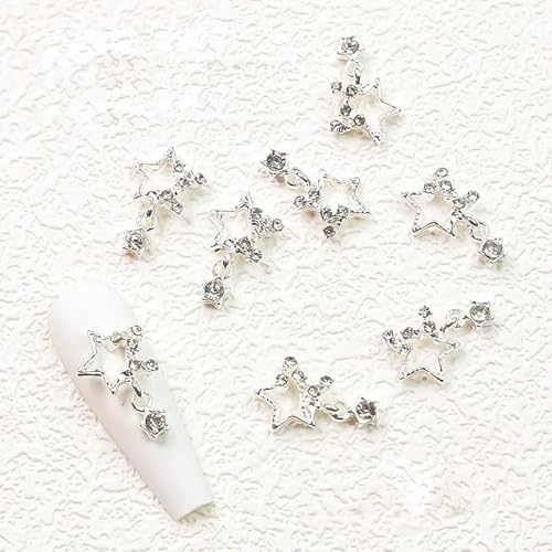 Kachimoo Star Nail Charms,20 Pieces 3D Rhinestones Stars Nail Art Charms Shiny Crystal Nail Gems For Nails Designs Nail Diy Accessories #TOP5