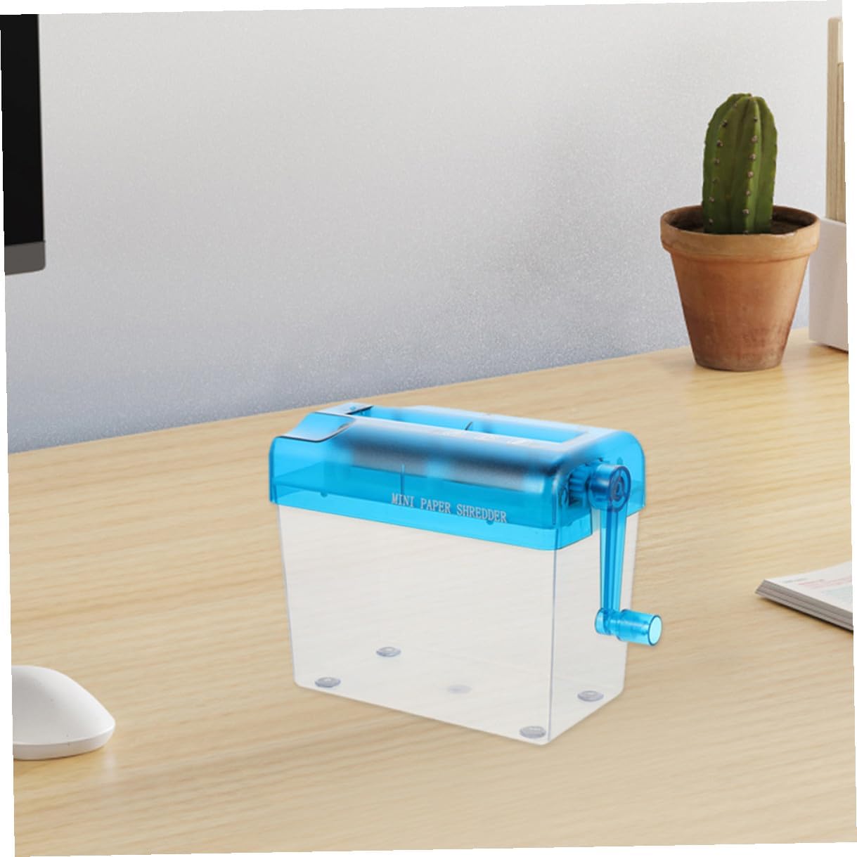 2pcs Portable Manual Paper Shredder Hand Crank Desktop Shredder for Home Office A6 Paper Notes Documents Cutting Tool