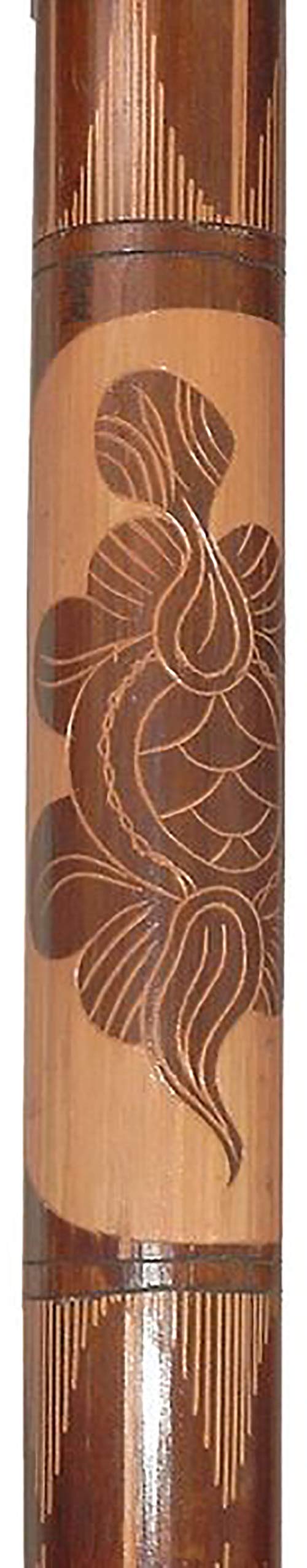 Didgeridoo aus Bambus, beschnitzt, Länge ca. 115 cm