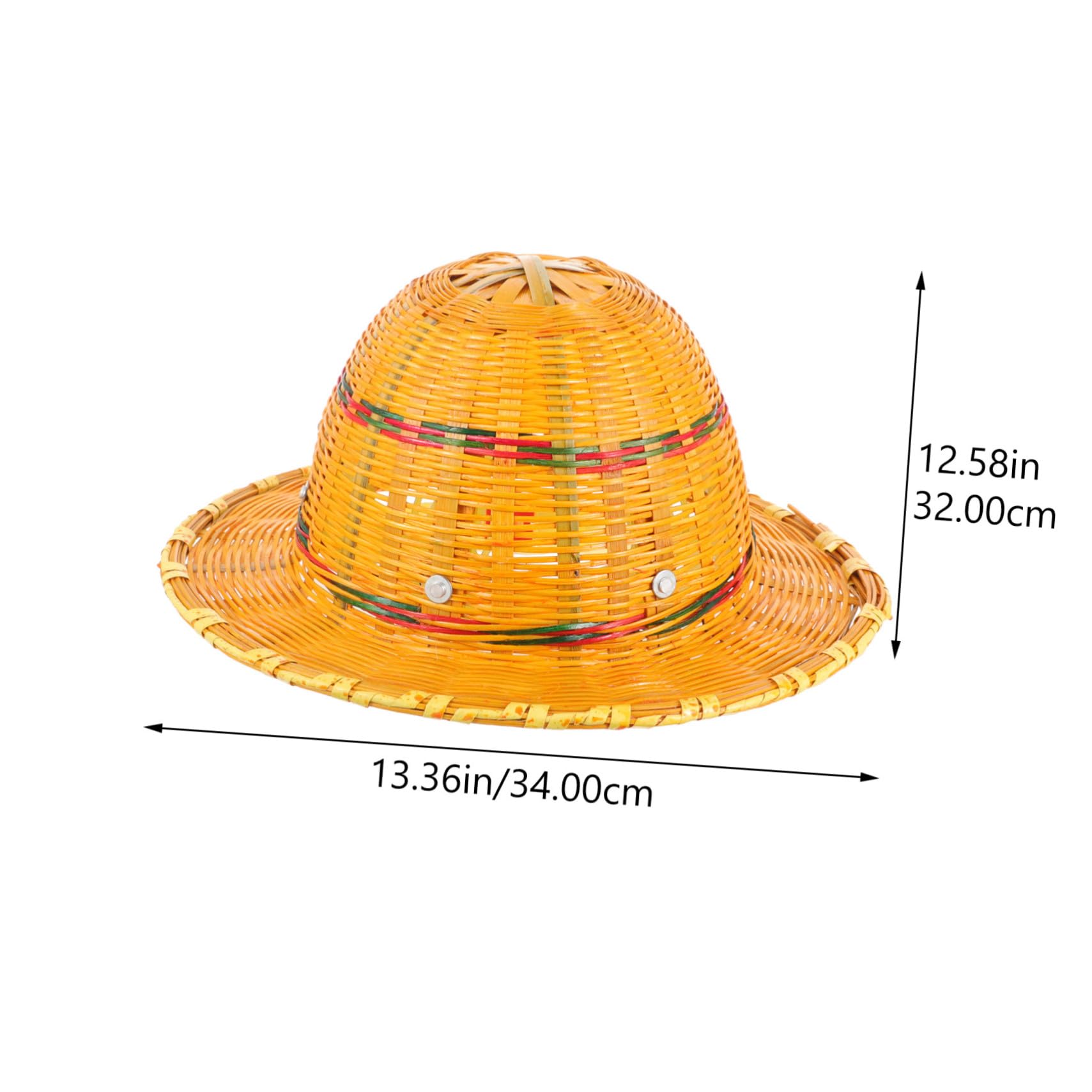 FOMIYES Handgewebter Schutzhelm aus Bambusgewebe für Baustelle und Sommerurlaub Atmungsaktiv mit Luftzirkulation Orangefarbener Industriehelm für Sonnenschutz Zufällige Farbe