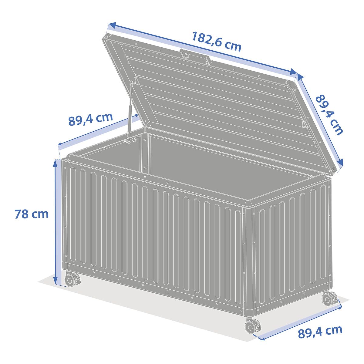 Hespéride - Coffre de rangement edenio graphite l 182,2 x 78 x 89,4cm en aluminium