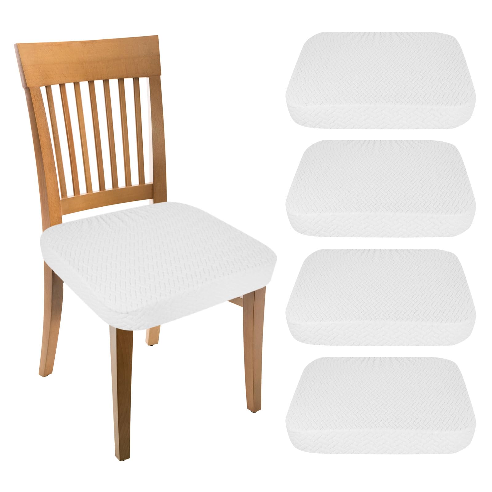 Housses de siège lavables et amovibles en jacquard blanc pour protéger vos chaises