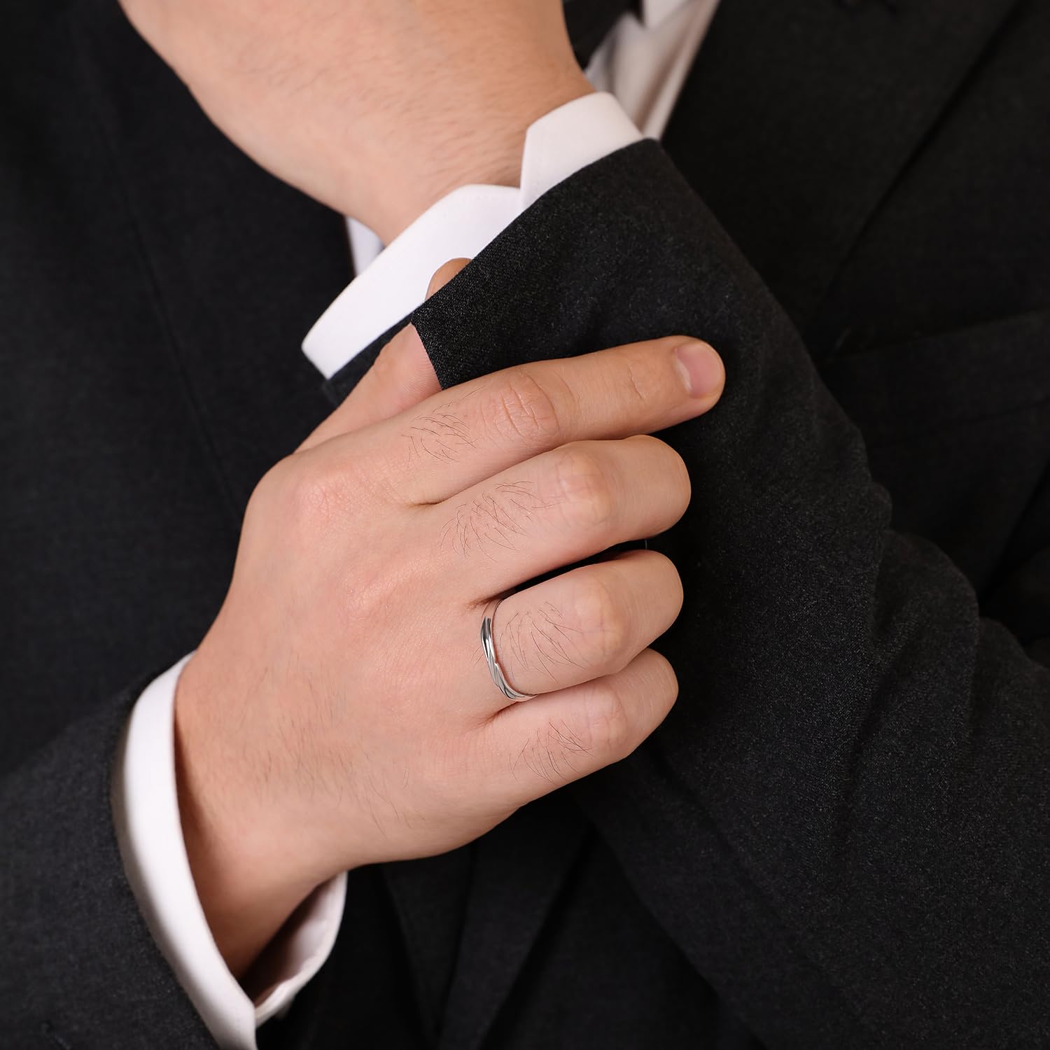 Meissa Plata de Ley 925 Anillos de Pareja de Bodas Promesa Compromiso para Mujeres y Hombres de Banda Aniversario Conjuntos de Novia San Valentín Regalo Caja de Regalo Ajustable, Juego de Dos Anillos