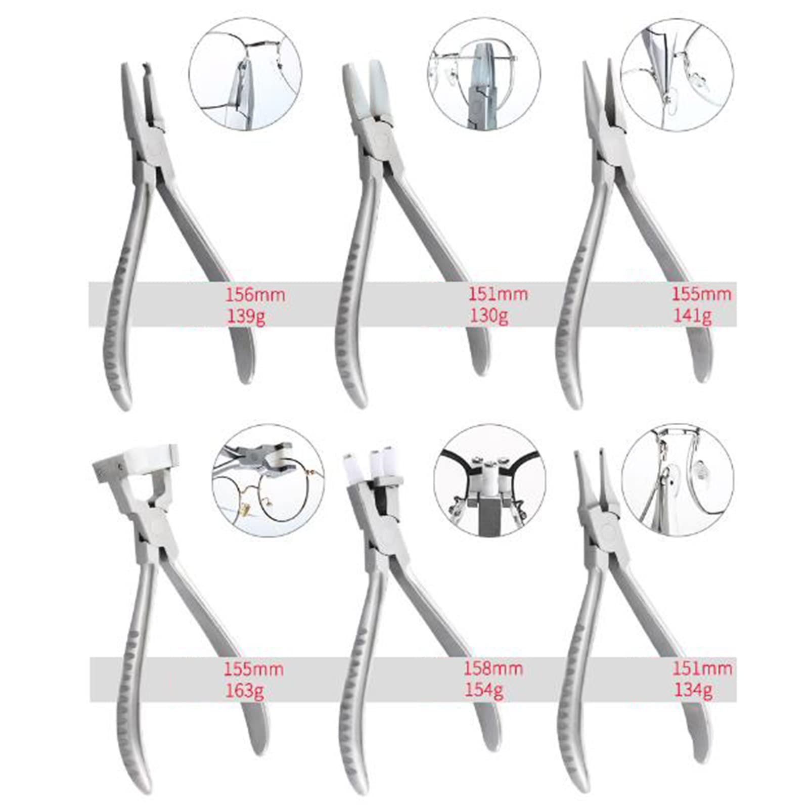 Kit di Strumenti ottici da 16 Pezzi, Strumenti per la Riparazione, Il Montaggio e la Regolazione degli Occhiali, con 6 cacciaviti magnetici per Occhiali, 9 pinze per Occhiali e SUP