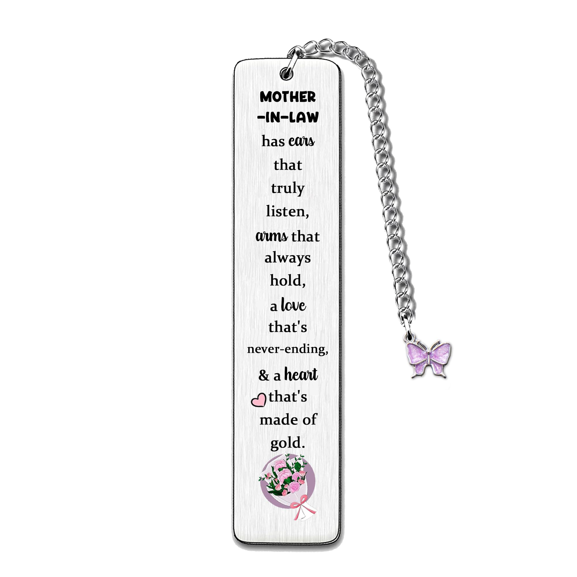 Bookmarks Mother-in-Law Mother's Day Present Birthday Gifts Mommy Keepsake Women Mom Thanksgiving Mommy Christmas New Year Appreciate Mum Has Ears That Truly Listen Arms That Always Hold