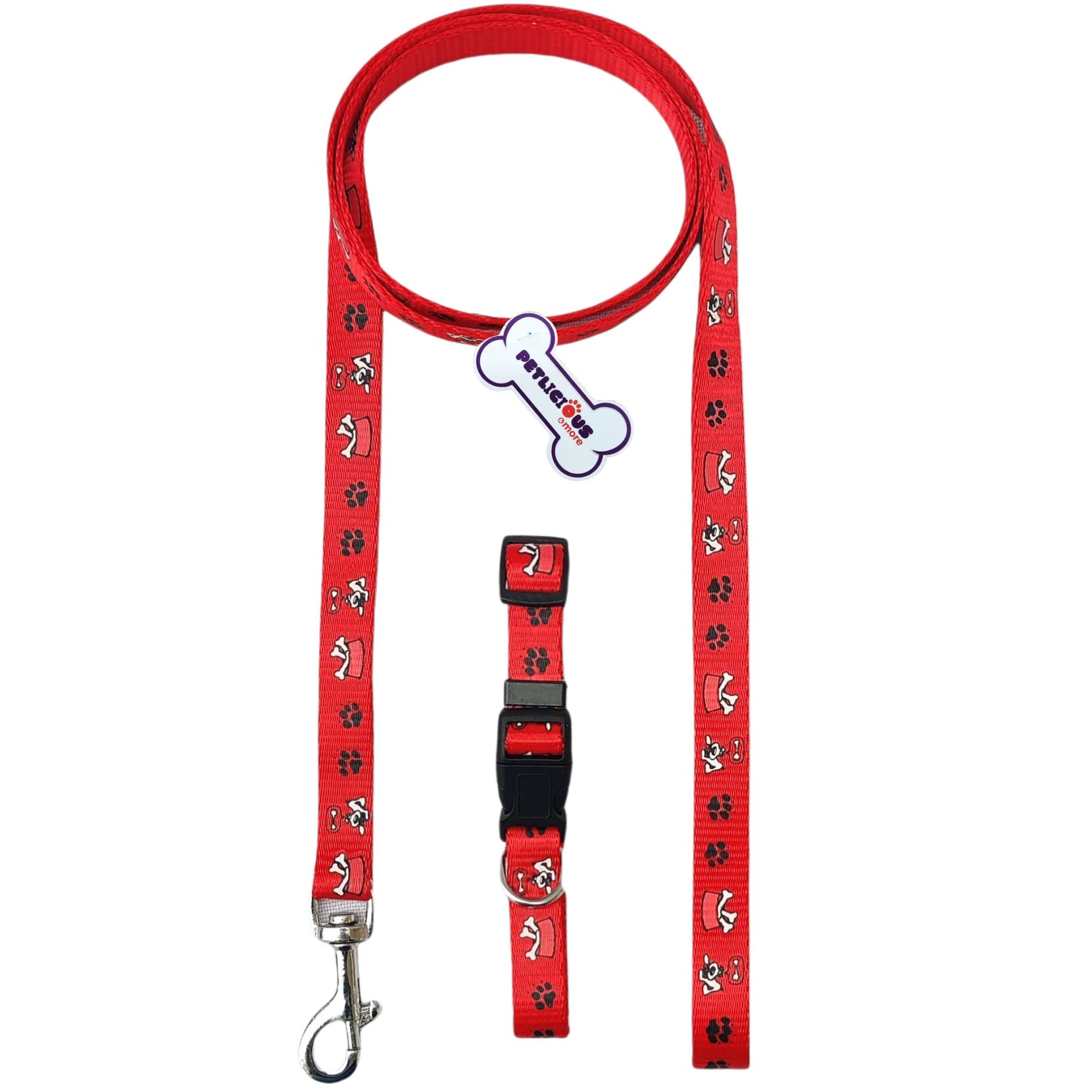 Petlicious & More Small Dogs & Puppies Collar & Leash Set (Size -15 mm, Length 5 ft, Color - Red, Pack of One) (B0932Z9RX4) Amazon Price History, Amazon Price Tracker