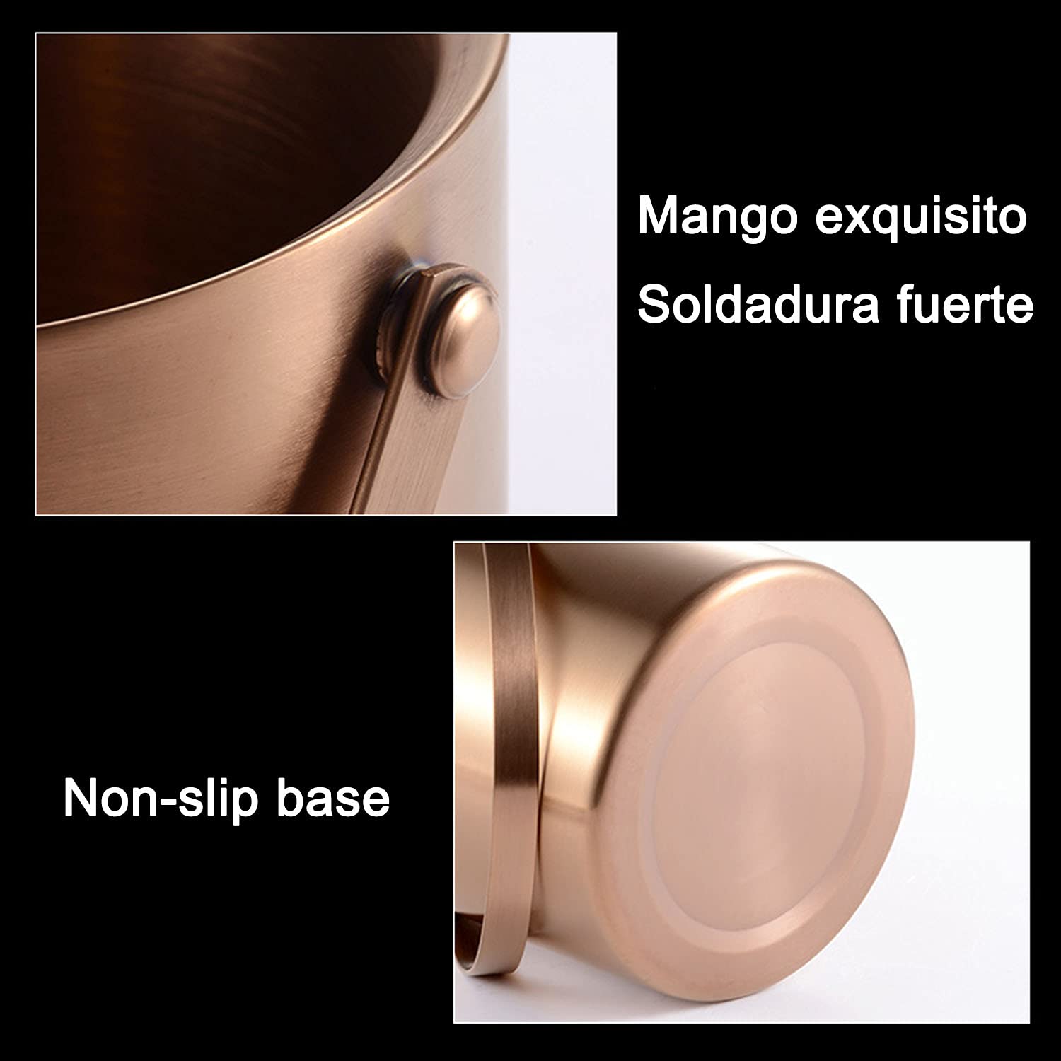 CHACKET del Cable DE Ice Bucke, Cubo de Hielo Aislado con Tapa y Pinzas Selladas, Pared Doble térmica, Cubo de champán de Acero Inoxidable con Almacenamiento de Pinzas, for Fiestas