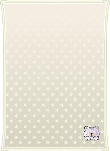 Squiggle Bear Soft Lightweight Flannel Fleece Baby Blanket