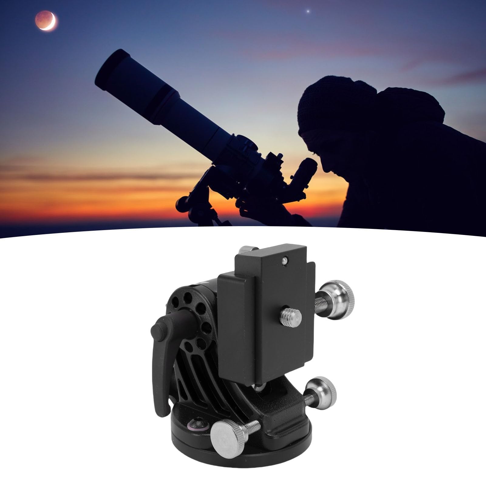 Base de Ajuste de Latitud para Skywatcher Astron Base de Ajuste de Latitud para Telescopio Astronómico Skywatcher Montaje de 0 a 90 Grados con Rosca de 3/8 de Pulgada de de Skyw (Todo Negro)