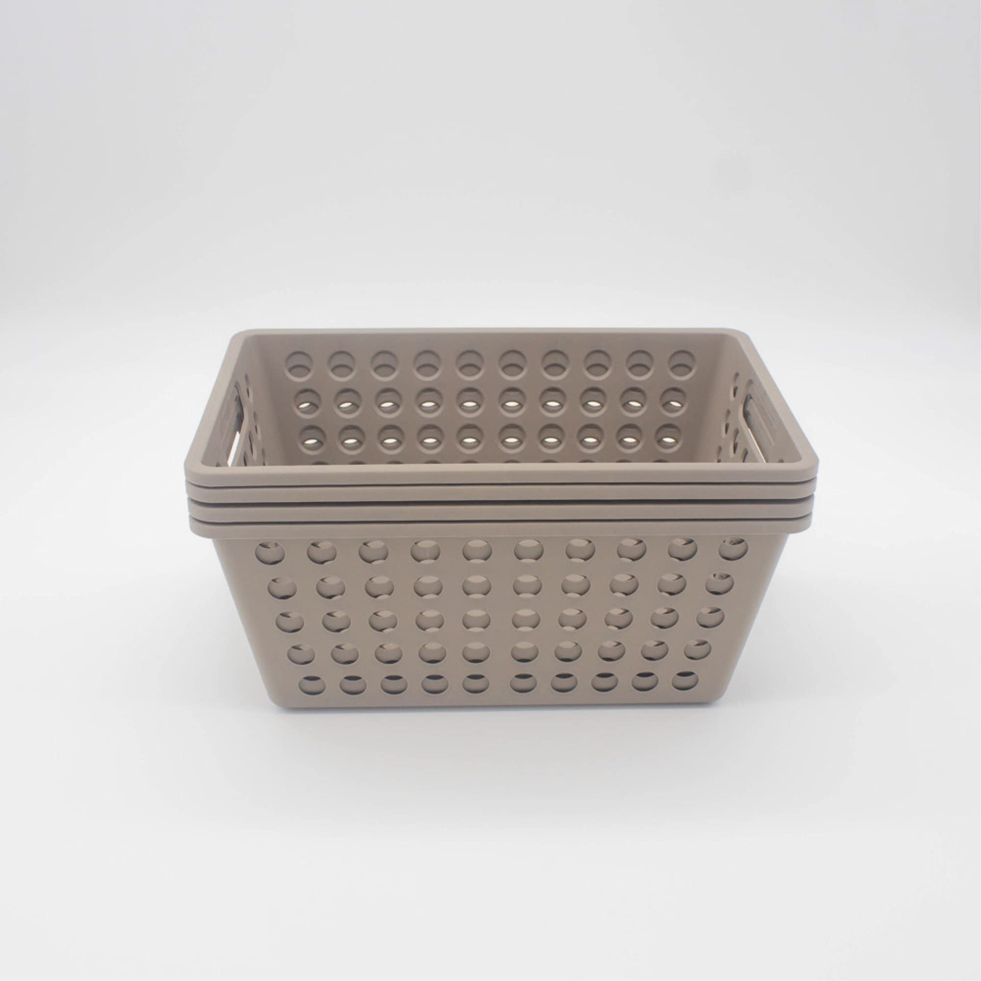 4-Pc Large Basket Set 11 x 7 x 4 Warm Gray