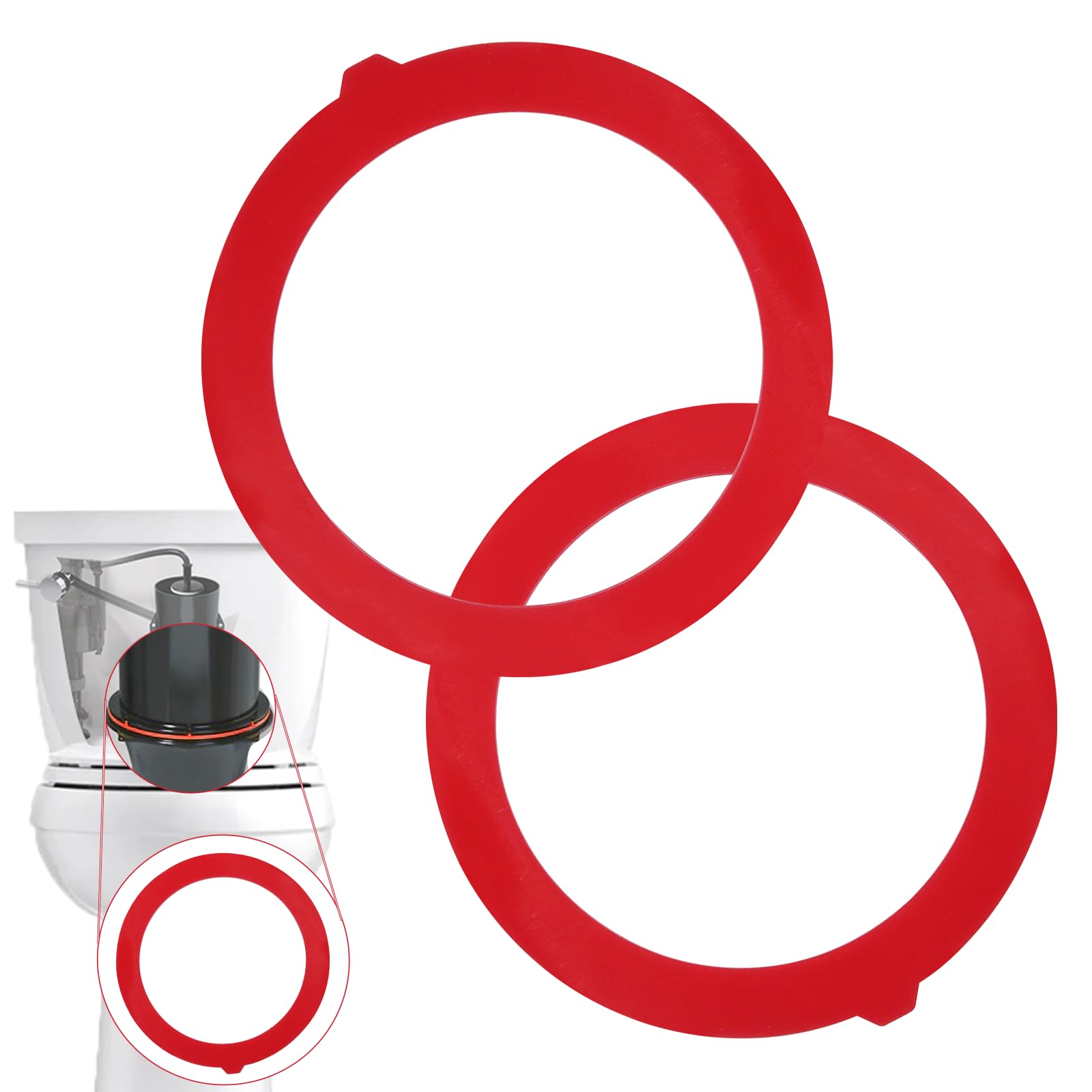 Photo 1 of Flush Valve Seal for Kohler, 2-Pack GP1059291 Silicone Replacement for Toilet - Upgraded Leak-Proof Gasket Seal Kit Compatible with Kohler Canister, K-GP1059291