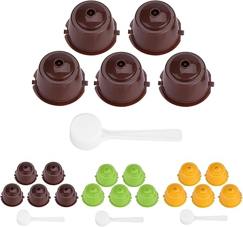 Miniatura 9 de K Cups reutilizables, juego de 5 filtros de café recargables con cuchara, cápsulas de café con filtro de malla integrado compatible con Nescafe