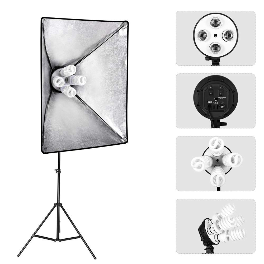 Amazon | Konseen 写真撮影照明キット ソフトボックス 50x70cm 8個の