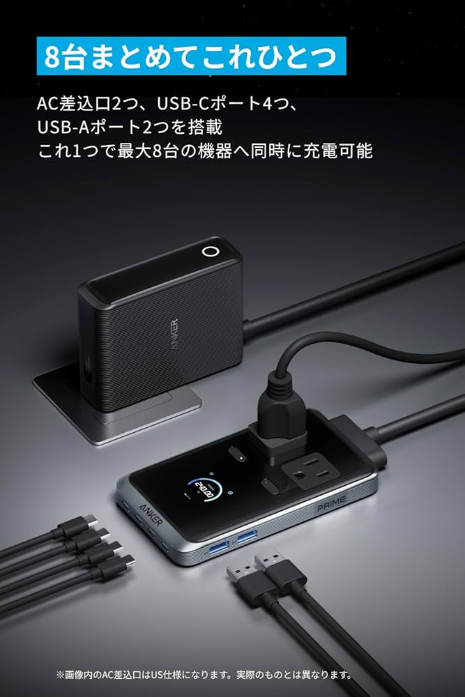 分配器・切替器 AnkerPrimeChargingStation (8-in-1, 240W) Anker
