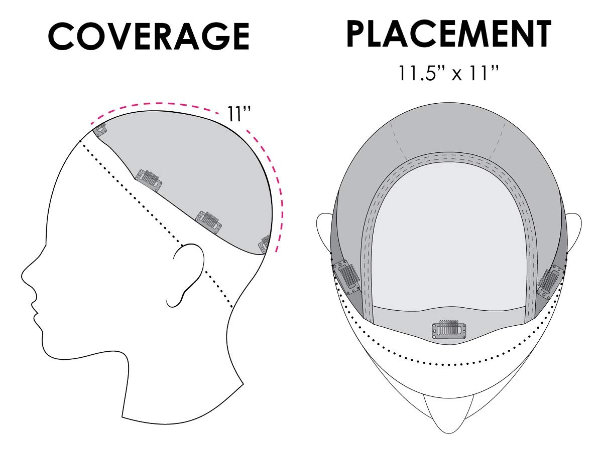 Top Full 18 inch - Hand Tied Double Mono Synthetic Clip-In Hair Piece by Jon Renau, Wide Tooth Comb, Mara Ray 4oz Luxury Shamp & Cond,19 Page Belle of Hope Care Booklet (5pc Bundle) (1B)