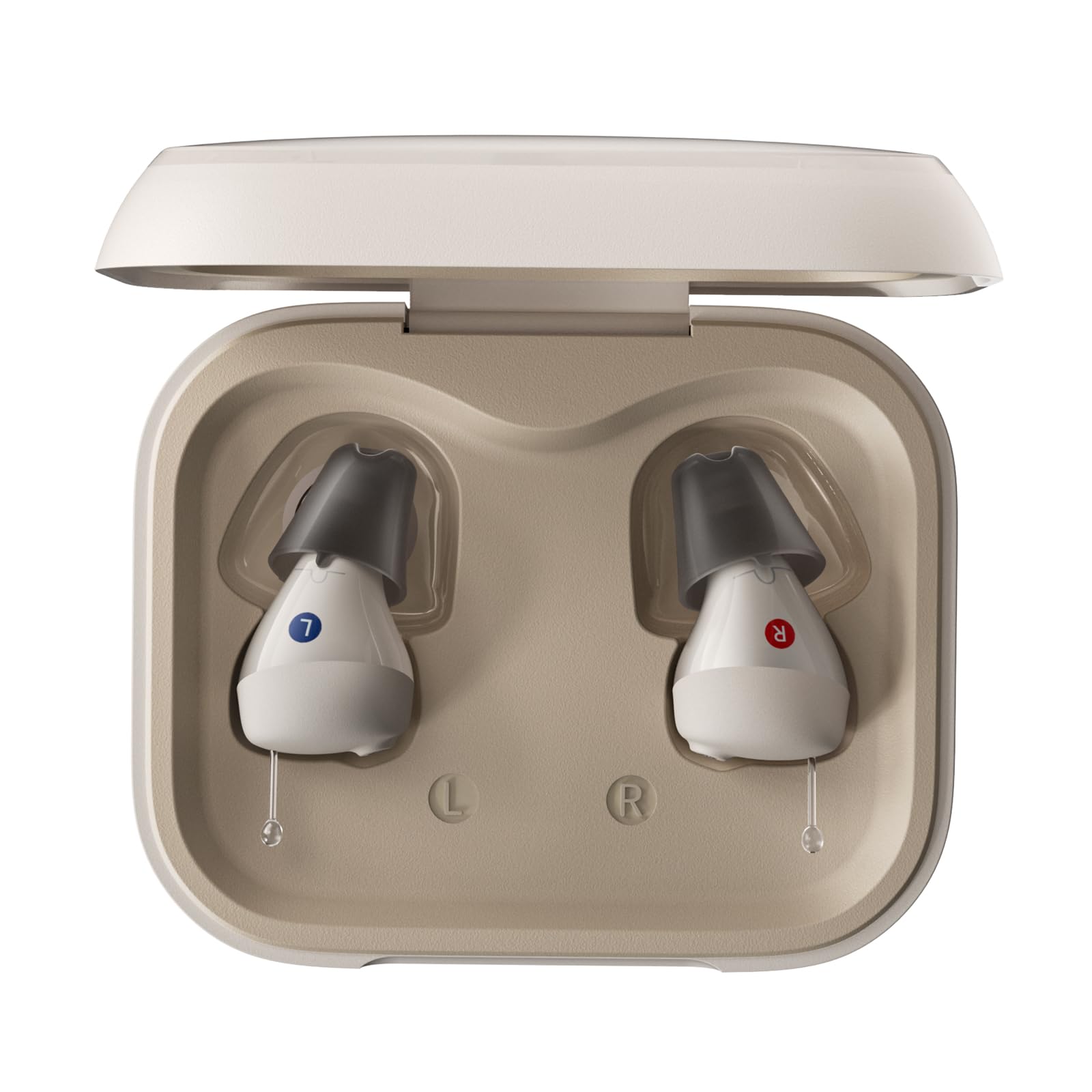 Nano Amplificatore Sonoro Ricaricabile con Controllo tramite Custodia di Ricarica (Senza App), 54 Ore di Autonomia e Riduzione del Rumore per Adulti, 3 Programmi Sonori, IPX5 (Galassia)