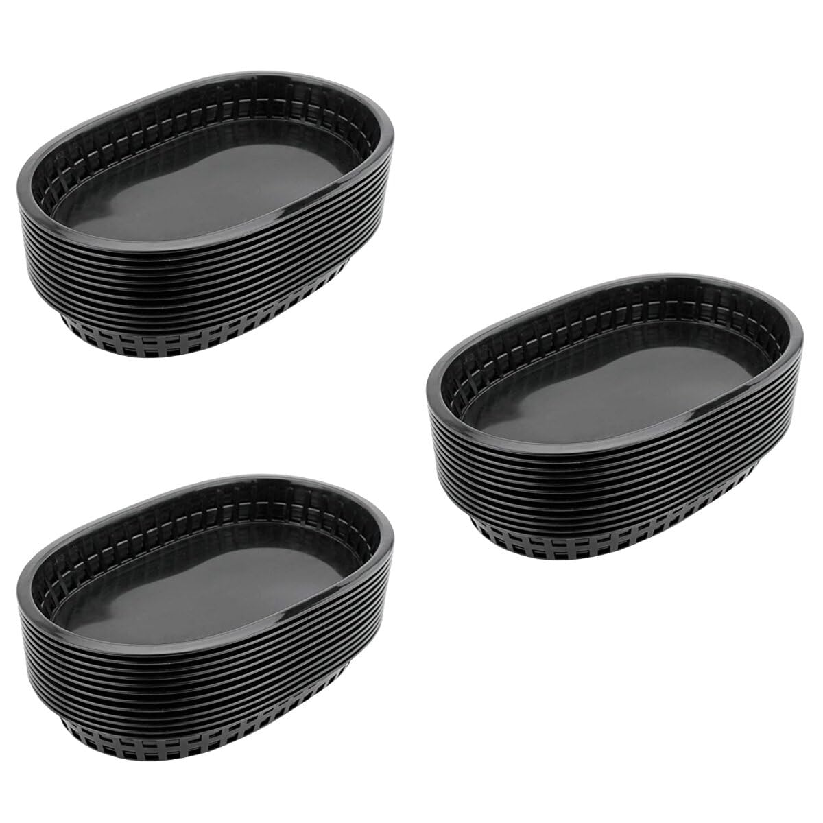 Angoily 36 Pcs French Fries Hamburger Basket Serving Tray Oval Fry Basket Fry Tray Serving Bowls Hot Dogs Plate Snack Upholstery Supplies Fruit Plates Plastic Dessert Plate Halloween