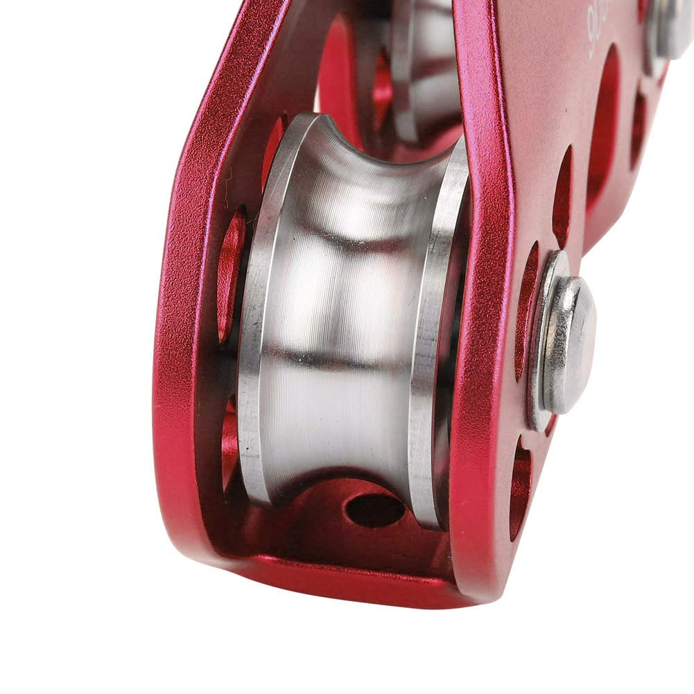 Poulie De Tyrolienne En Aluminium - Double Roulements, Pour Corde Métallique, Légère Et Portable (modèle ZWA006)