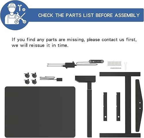 Miniatura 7 de Escritorios eléctricos de pie con ruedas con bloqueo, escritorio ajustable de altura de 32 x 24 pulgadas, escritorio de mesa para computadora