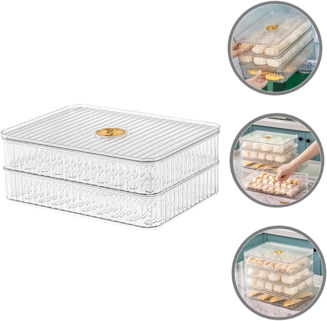 Pet Material Refrigerator Storage Box Fridge Fruit Vegetable Storage Container Cover for Kitchen Organizers