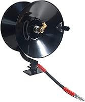 Vista 1 de Carrete de manguera de alta presión pivotante base, 4000 psi, bobinado manual negro