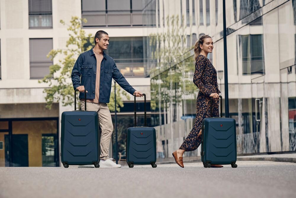 WENGER Prymo, walizka kabinowa twarda, 8 kółek, 36 (43) l, zamek TSA, rozszerzalna, granatowy, 653632