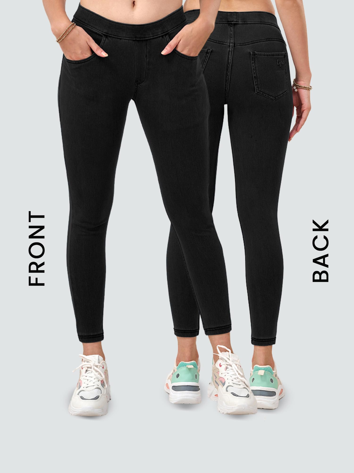 Lyra Cotton Knitted Women's Jeggings with Pockets | Fashionable Comfortable Stylish Casual Pant | Trendy Slim-Fit Trousers