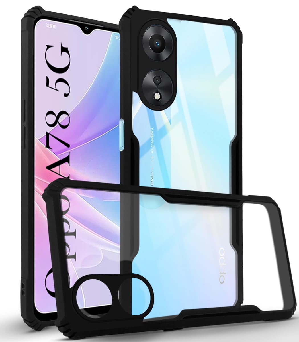 Jkobi Back Cover Case for Oppo A78 5G (Shockproof with Polycarbonate Clear Panel | Professional Black) (B0CBTZQQHF) Amazon Price History, Amazon Price Tracker