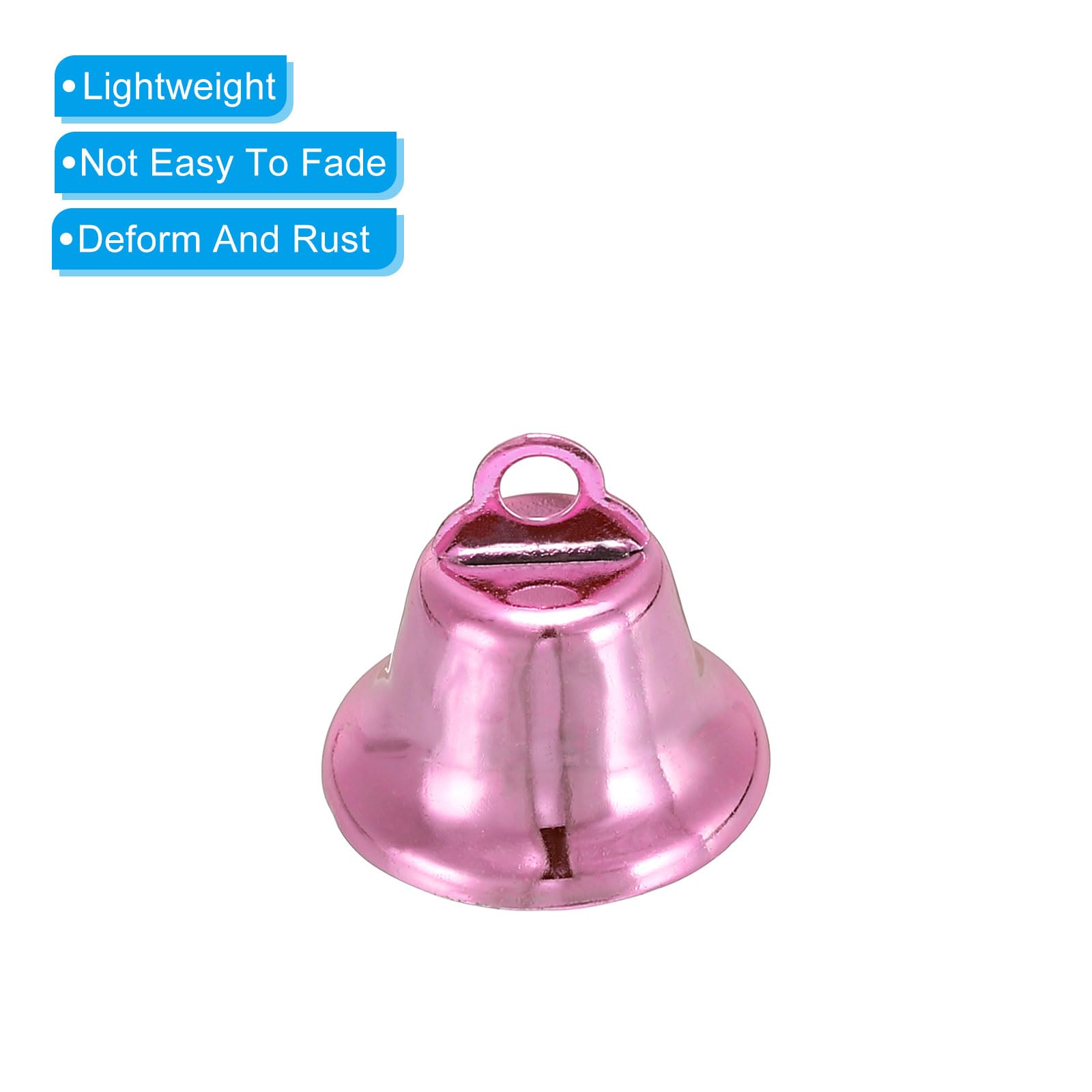 Patikil Mini Craft Bells - 50 PCs Jingle Bells (0.6") Metal - Pink Wedding & Home Decor - Image 3